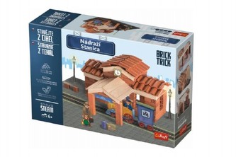 Stavajte z tehál Stanica stavebnice Brick Trick v krabici 40x27x9cm