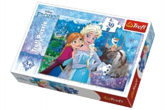 Puzzle Frozen/Ledové království 27x20cm 30 dílků v krabičce 21x14x4cm