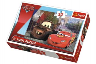 Puzzle Cars v Paříži 27x20cm 30 dílků v krabičce 21x14x4cm