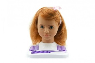 Česací hlava Hamiro velká zrzavá s doplňky v krabici 24x28x19cm