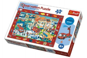 Puzzle "Hledání předmětů" Hasiči 70dílků v krabici 33x23x6cm 4+