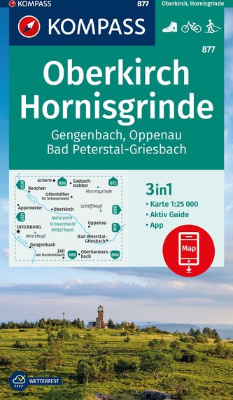 KOMPASS Wanderkarte 877 Oberkirch, Hornisgrinde, Gengenbach, Oppenau, Bad Peterstal-Griesbach 1:25000