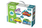 Puzzle baby Dopravné prostriedky 4 x 2 dieliky v krabici 27x19x6cm 1+