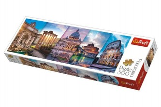 Puzzle Koláž pamiatky Taliansko panorama 500 dielikov 66x23, 7cm v krabici 40x13x4cm