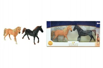 Koně 2ks plast 13cm v krabici 31x16x5cm