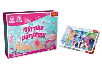 PACK Science for you Výroba parfémů 13 pokusů + Puzzle Frozen 260 dílků v krabici 40x26x13cm