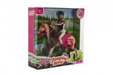 Kôň hýbajúca sa + bábika džokejka plast v krabici 35x36x11cm