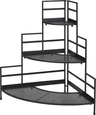 Stojan na květiny kovový rohový 3 patra 84 cm