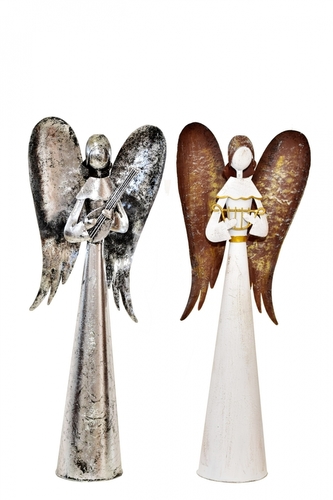 Sada 2 ks plechových andělů 51,5 cm
