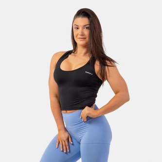 Dámské tílko Crop Top Sporty Slim Fit Black - NEBBIA - Velikost: M