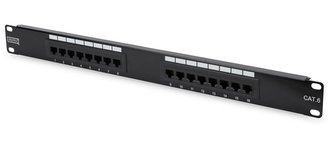 Patch panel UTP cat.6 16p. 1U,Black Patch panel UTP cat.6 16p. 1U,Black