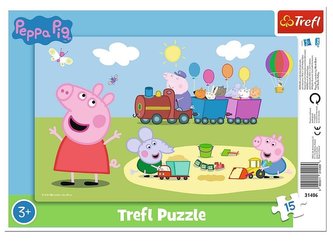 Puzzle Prasiatko Peppa: Veselý vláčik 15 dielikov