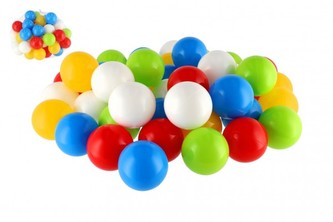 Loptička/Loptičky do hracích kútov 8cm farebný 80ks v sieťke 24m+