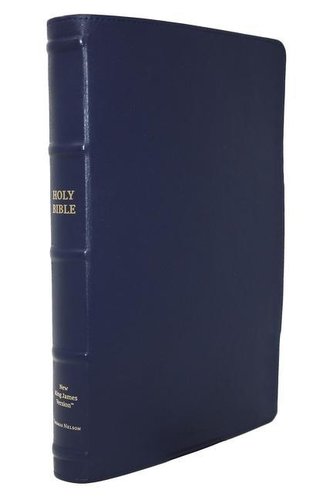 Nkjv, Thinline Reference Bible, Large Print, Premium Goatskin Leather, Blue, Premier Collection, Comfort Print: Holy Bible, New