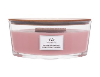 WoodWick Pressed Blooms &amp; Patchouli sviečka loď 453,6g