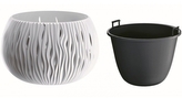 Květináč s vkladem Sandy Bowl 29 cm bílý