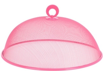Kovový kryt na potraviny růžový 30x12,5 cm