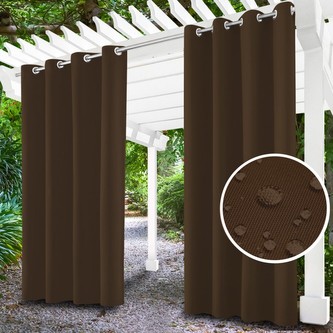 Venkovní zahradní závěs s kroužky MALIBU hnědá 155x220 cm (cena za 1 kus) MyBestHome