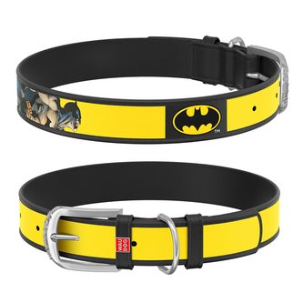 Waudog obojek kožený DC Batman logo (26-35cm/1,5cm)