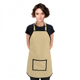 Kuchyňská voděodolná zástěra JOVITA béžová/černá 64x72 cm Mybesthome