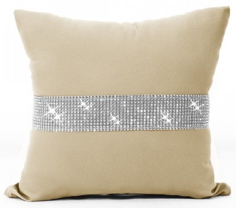 Polštář GLAM se zirkony béžová 40x40 cm Mybesthome