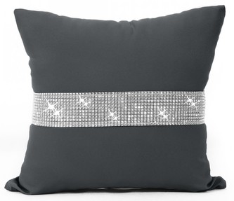 Polštář GLAM se zirkony grafitová 40x40 cm Mybesthome