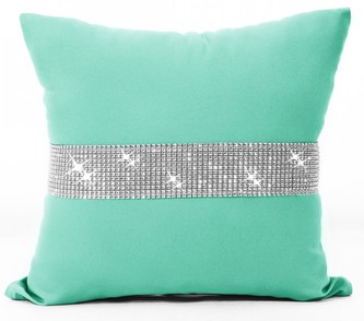 Polštář GLAM se zirkony pistaciová 40x40 cm Mybesthome