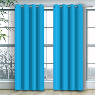 Dekorační závěs s kroužky COLOR 250 tyrkysová 140x250 cm (cena za 1 kus) MyBestHome