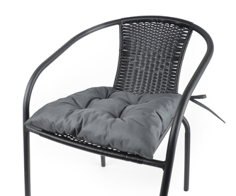 Zahradní prošívaný sedák na židli TRENTO tmavě šedá 42x42 cm Mybesthome Zahradní prošívaný sedák na židli TRENTO tmavě šedá 42x42 cm Mybesthome