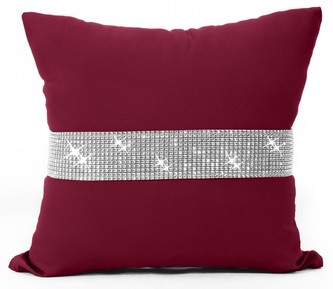 Polštář GLAM se zirkony vínová 40x40 cm Mybesthome