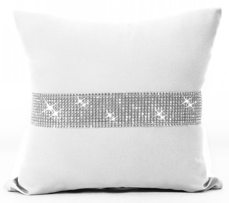 Polštář GLAM se zirkony bílá 40x40 cm Mybesthome