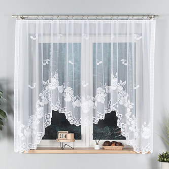 Dekorační oblouková krátká záclona PENELOPE 160 bílá 300x160 cm MyBestHome
