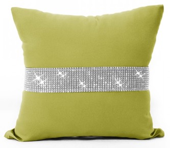 Polštář GLAM se zirkony olivová 40x40 cm Mybesthome