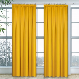 Dekorační závěs s řasící páskou LUCCA 250 žlutá 140x250 cm (cena za 1 kus) MyBestHome