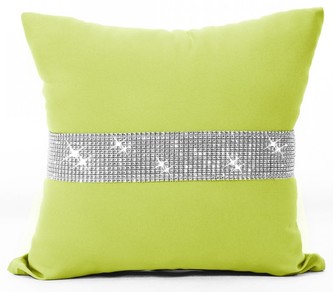 Polštář GLAM se zirkony limonka 40x40 cm Mybesthome