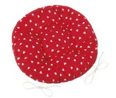 Sedák Adéla prošívaný kulatý - srdíčka - průměr 40 cm