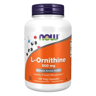 L-Ornitin 500 mg - NOW Foods - 120 kaps.