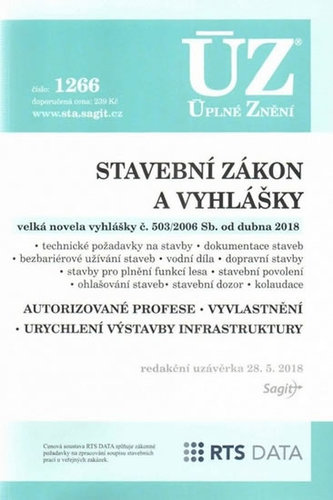 ÚZ č. 1266 - Stavební zákon, vyhlášky a další předpisy