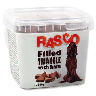 Pochúťka RASCO Dog plnené trojuholníčky so šunkou