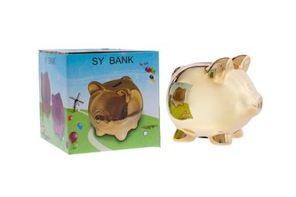 Kasička prasátko zlaté 9 cm