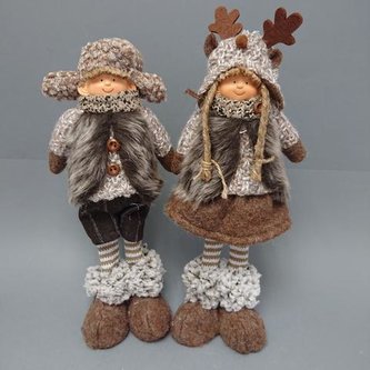 Děti hnědobílé látkové stojící