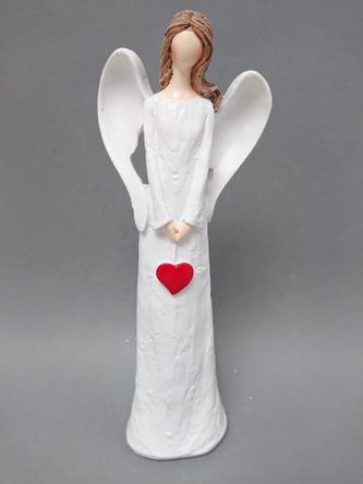 Anjel červené srdce veľký