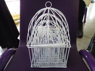 Klec kovová hranatá bílá sd 7ks