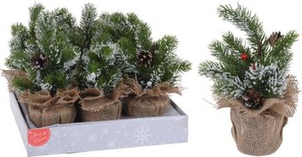 Vánoční dekorace stromek v jutě