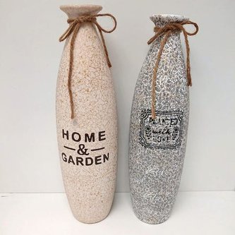 Váza keramika šedá + béžová velká