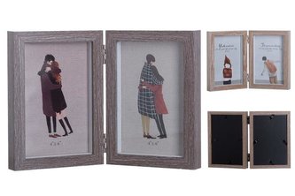 Fotorámeček dřevo 2 foto světlý