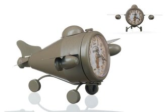 Hodiny kov retro letadlo