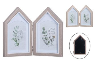 Fotorámeček dřevo špičatý 2 fotky