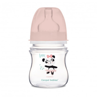 Canpol babies Lahev se širokým hrdlem EXOTIC ANIMALS 120 ml růžová Canpol babies Lahev se širokým hrdlem EXOTIC ANIMALS 120 ml růžová