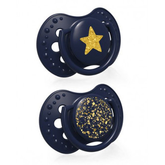 LOVI Cumlík silikónový dynamický Stardust 18m+ 2ks modrý